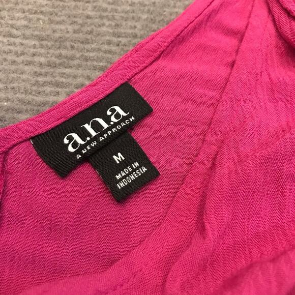 a.n.a v neck pink tie sleeve blouse size medium NWOT - Picture 5 of 6